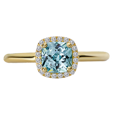 Ladies Fashion Gem-Stone and Diamond Ring