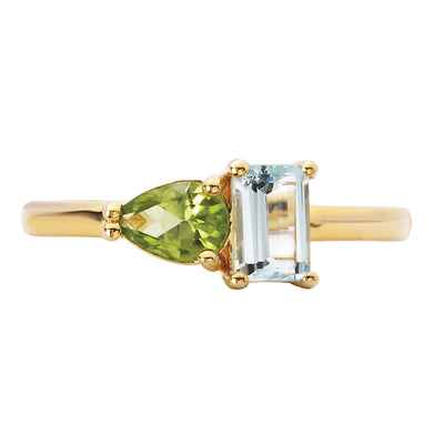 Peridot and Sky Blue Topaz Ring