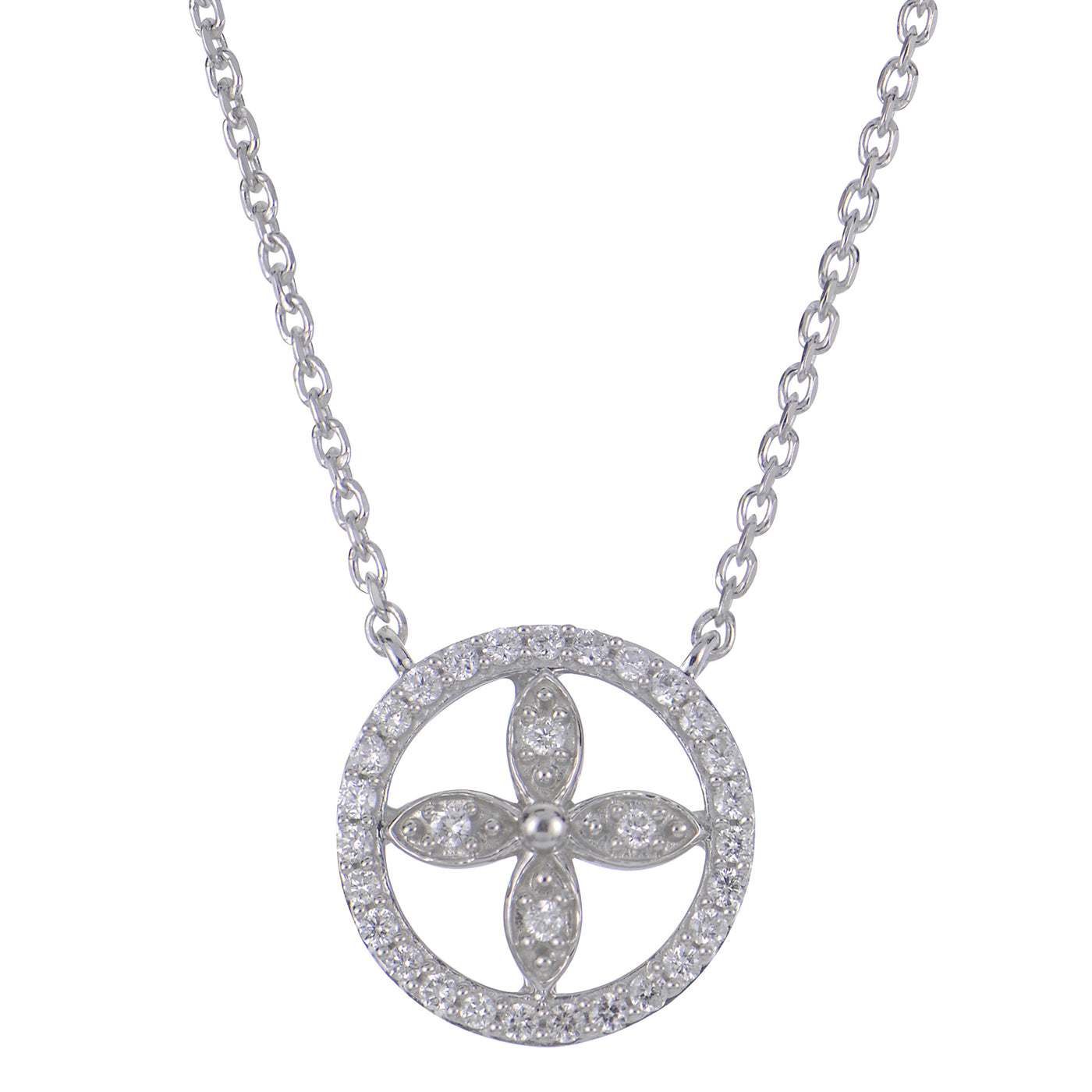 Sterling Silver Diamond Necklace