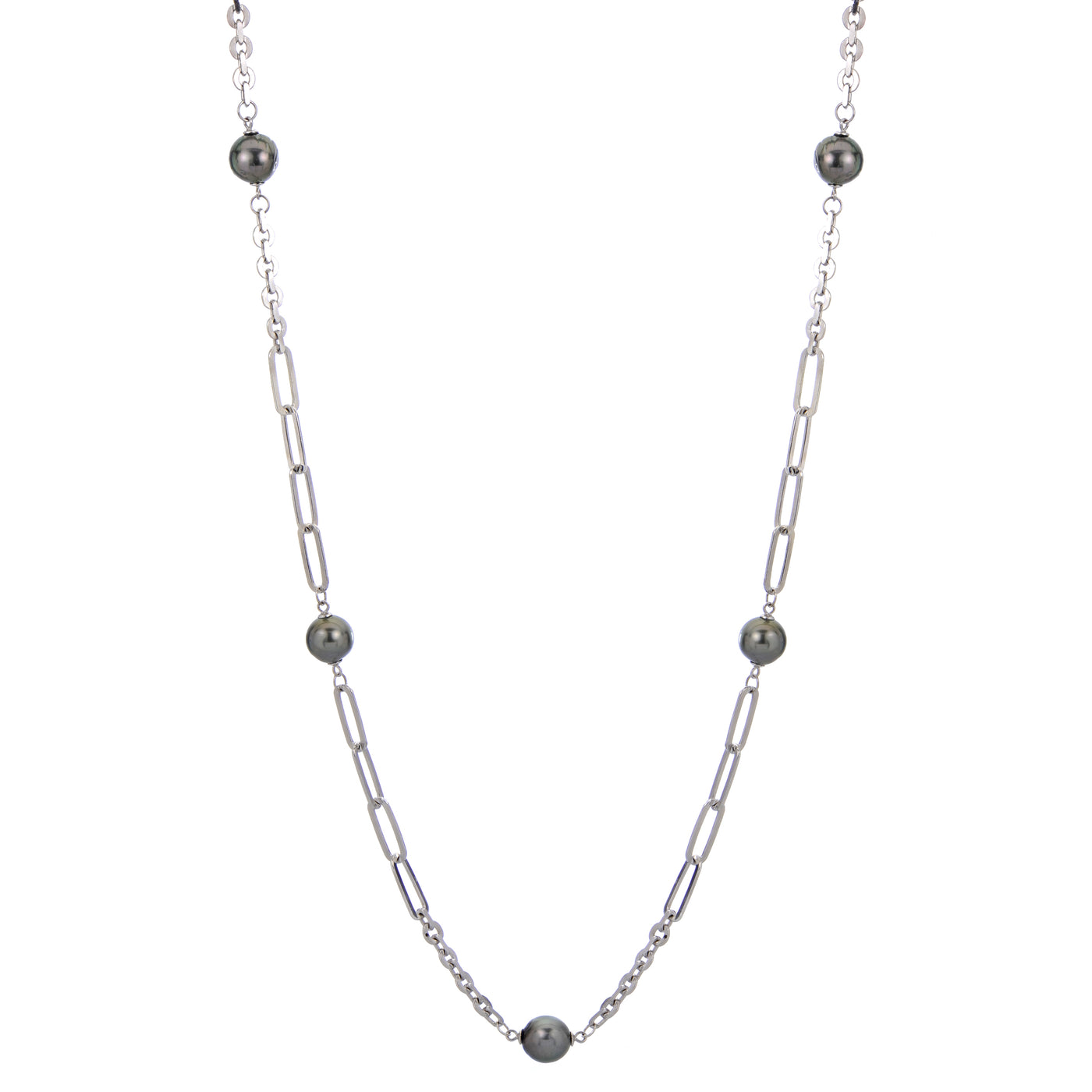 Sterling Silver Tahitian Pearl Necklace