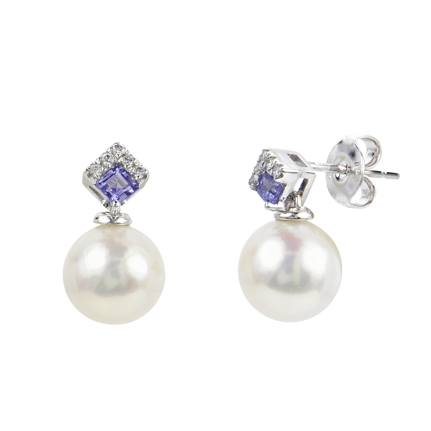 14KT White Gold Freshwater Pearl Earring