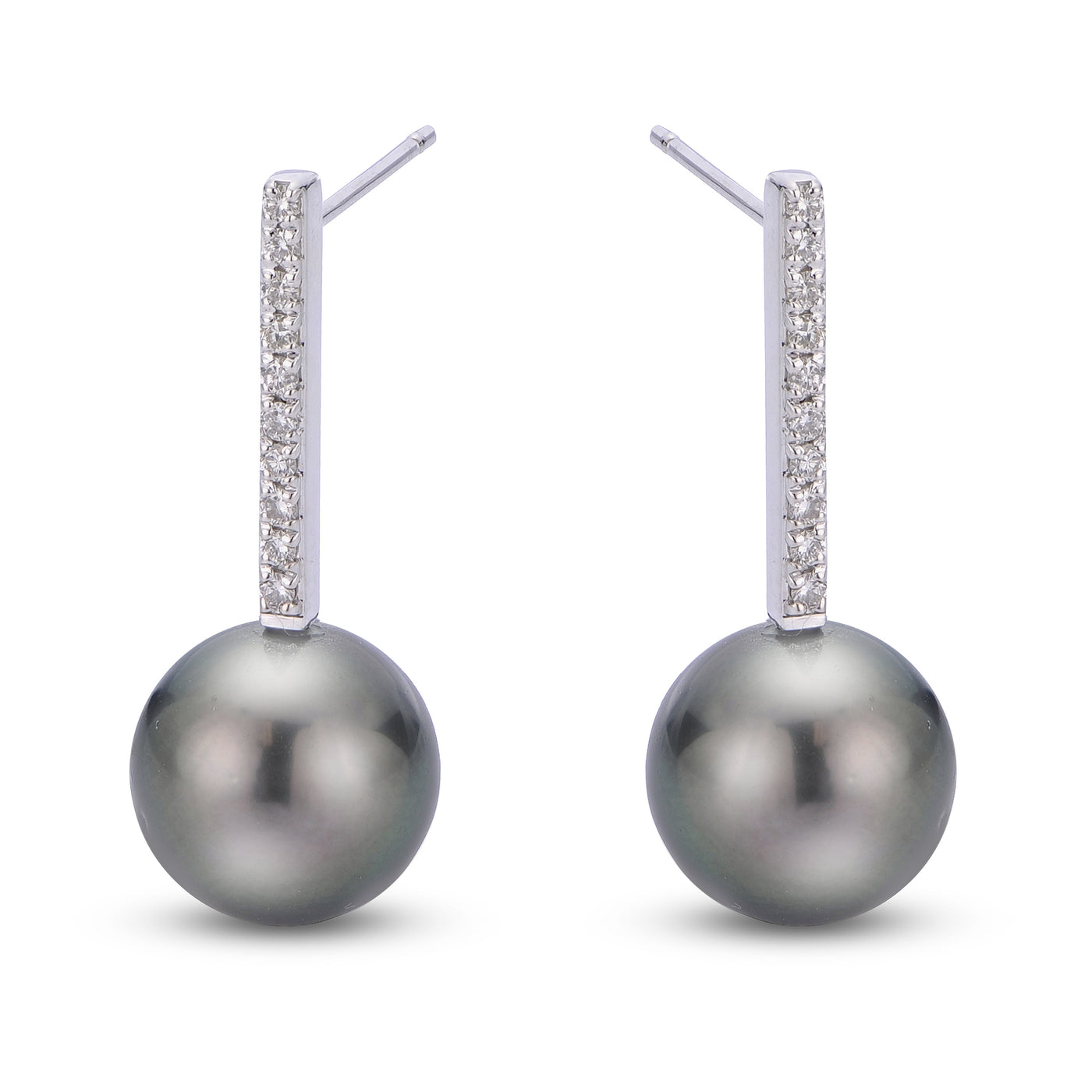 14KT White Gold Tahitian Pearl Earring