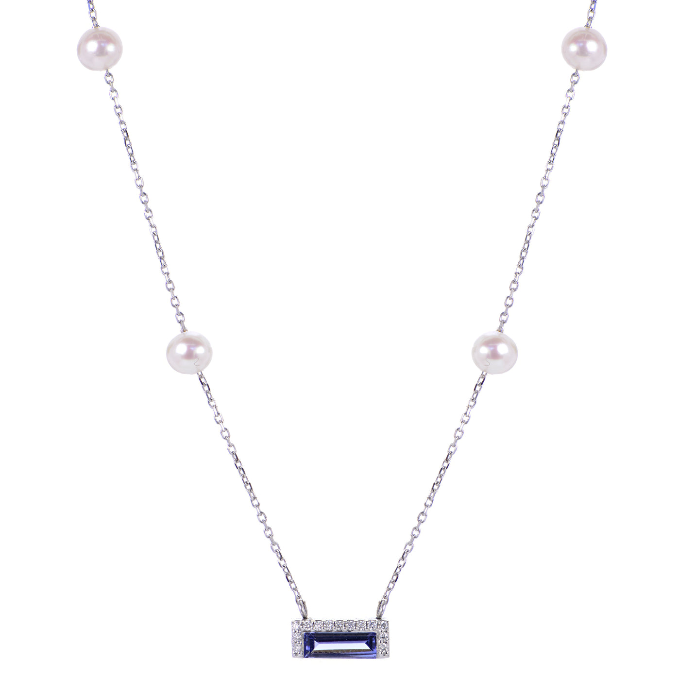 14KT White Gold Freshwater Pearl Necklace