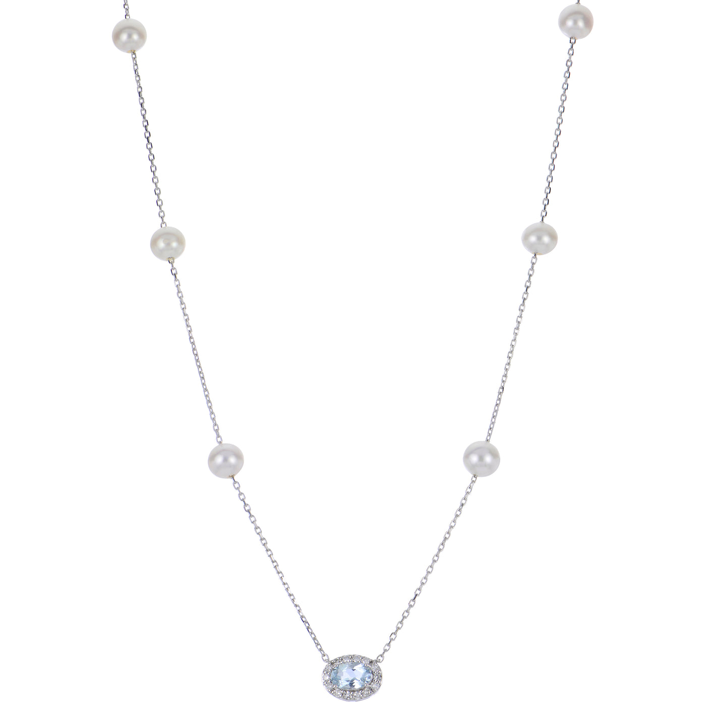14KT White Gold Freshwater Pearl Necklace