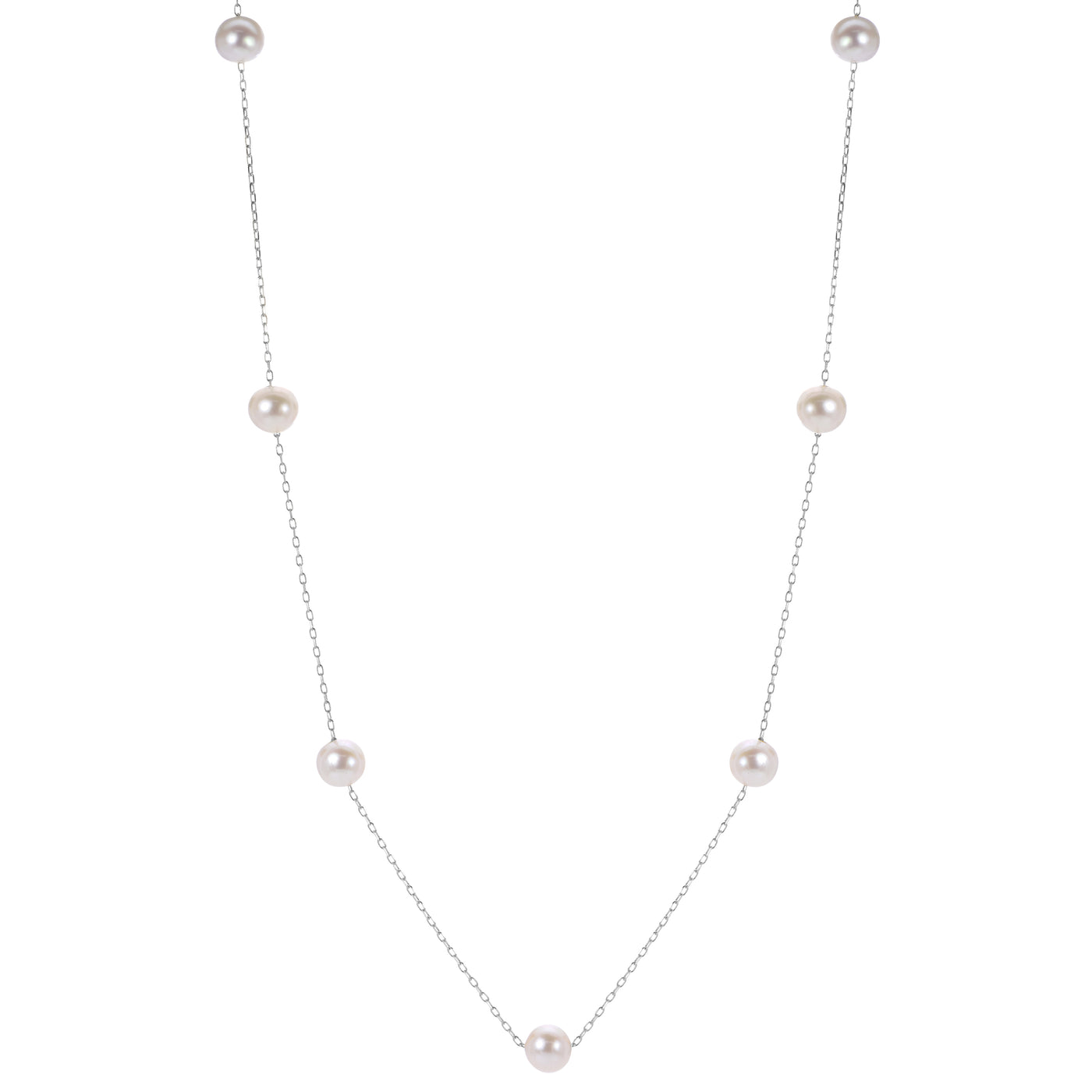 14KT White Gold Freshwater Pearl Necklace