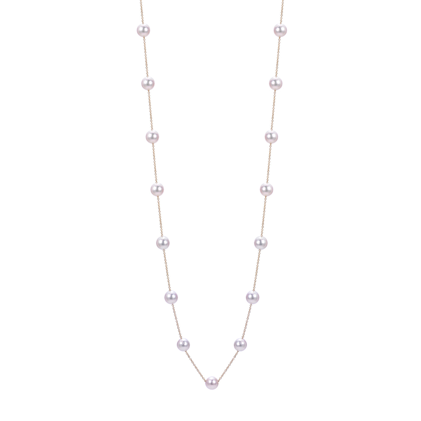 14KT Yellow Gold Akoya Pearl Necklace