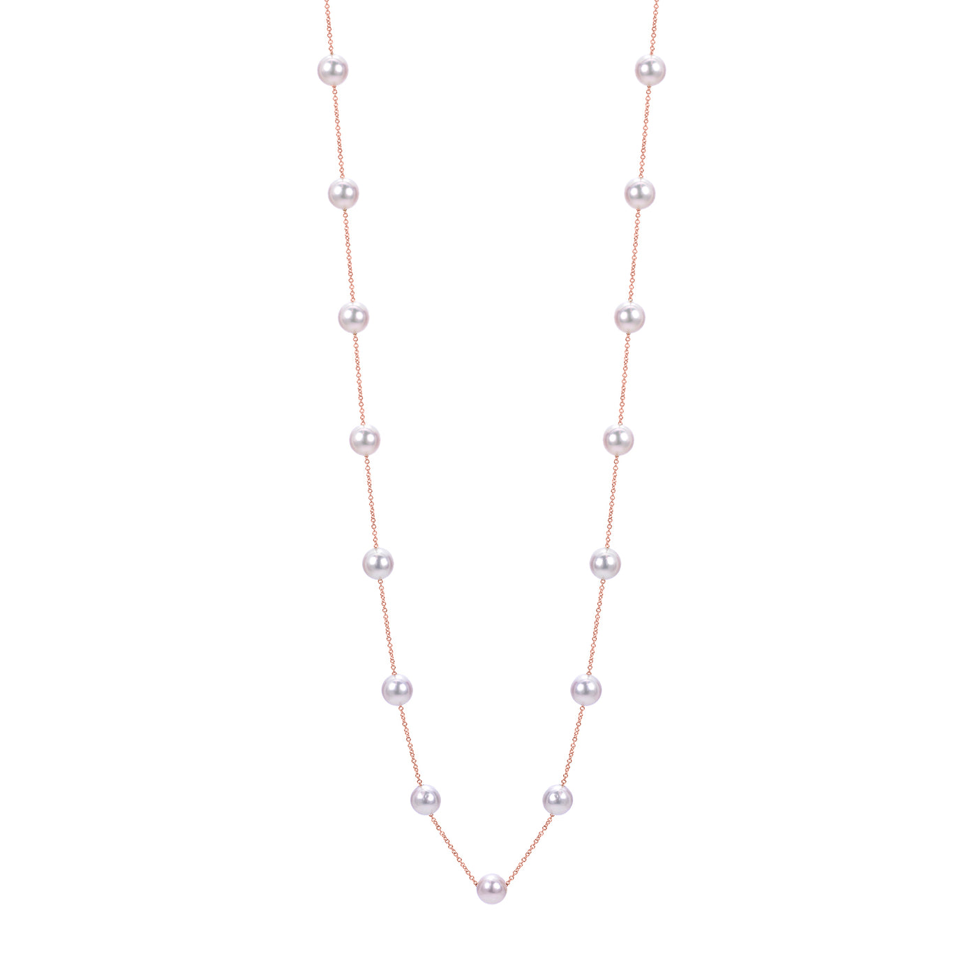 14KT Rose Gold Akoya Pearl Necklace