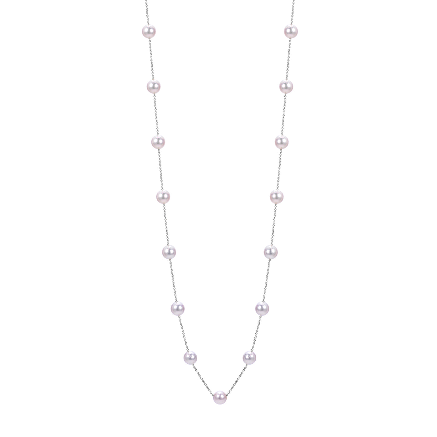 14KT White Gold Akoya Pearl Necklace