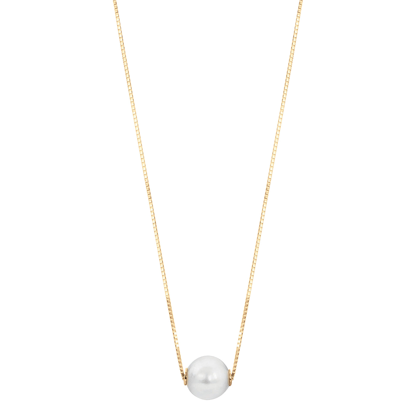 14KT Yellow Gold Akoya Pearl Solitaire Necklace