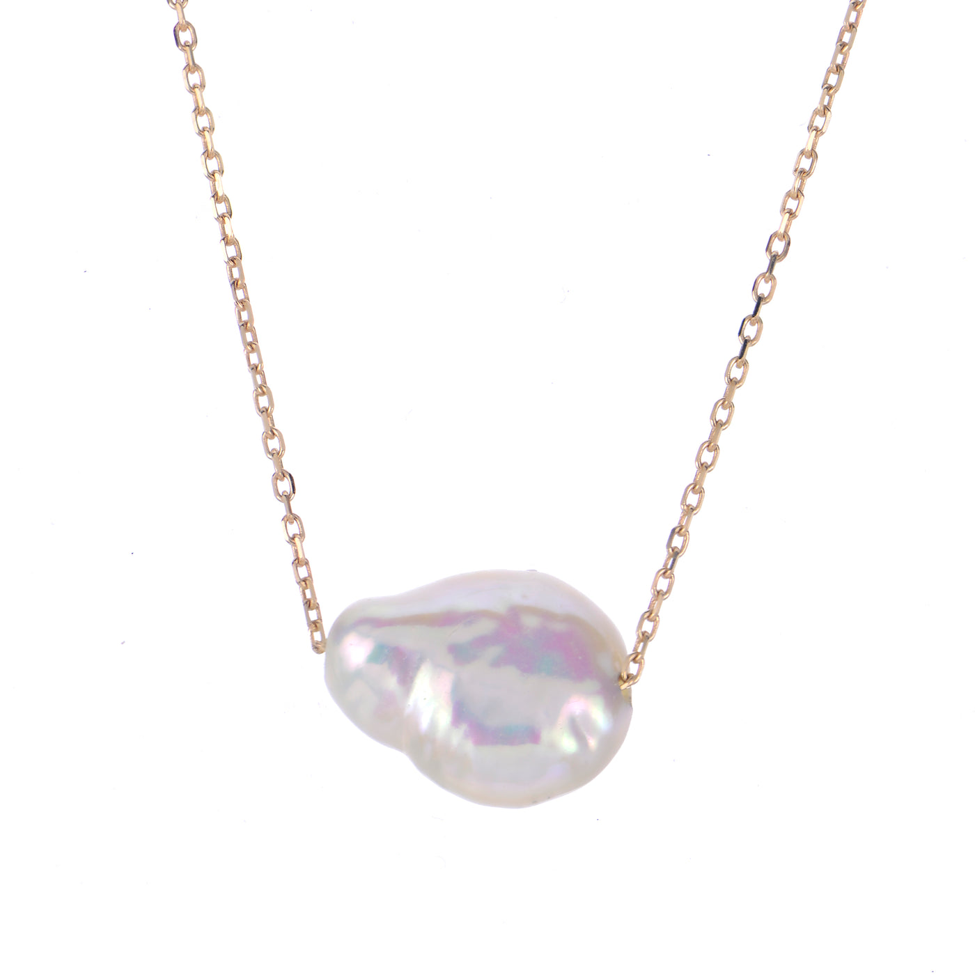 14KT Yellow Gold Freshwater Keshi Pearl Necklace