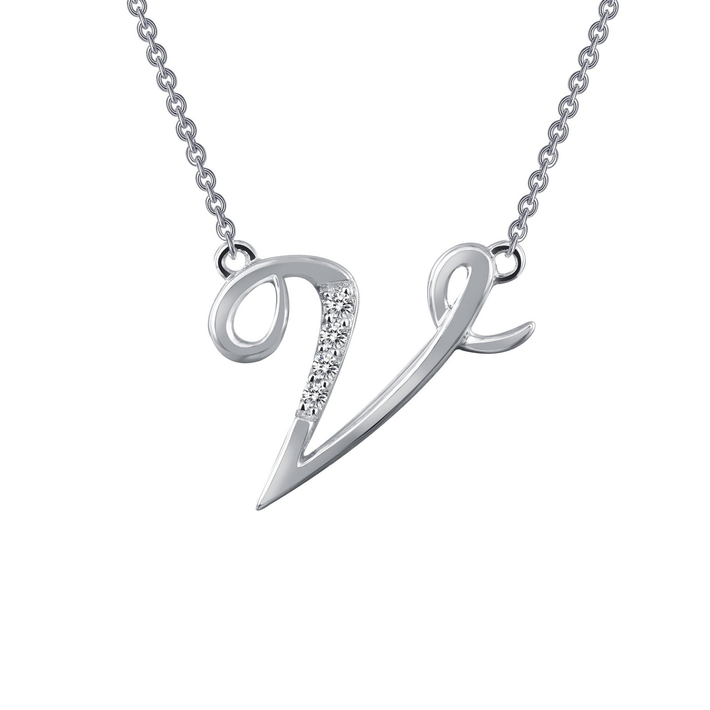 Letter V Pendant Necklace
