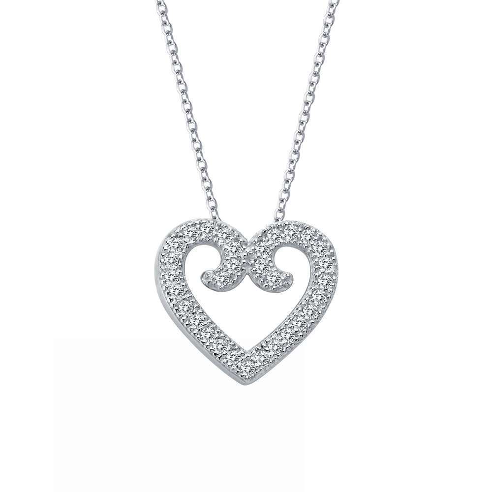 Open Scroll Heart Necklace