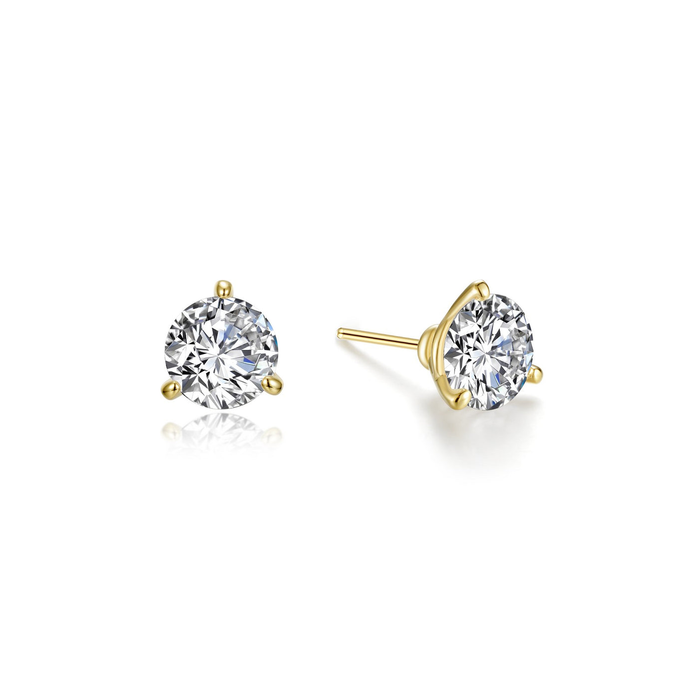 1 CTW 3 Prong Stud Earrings