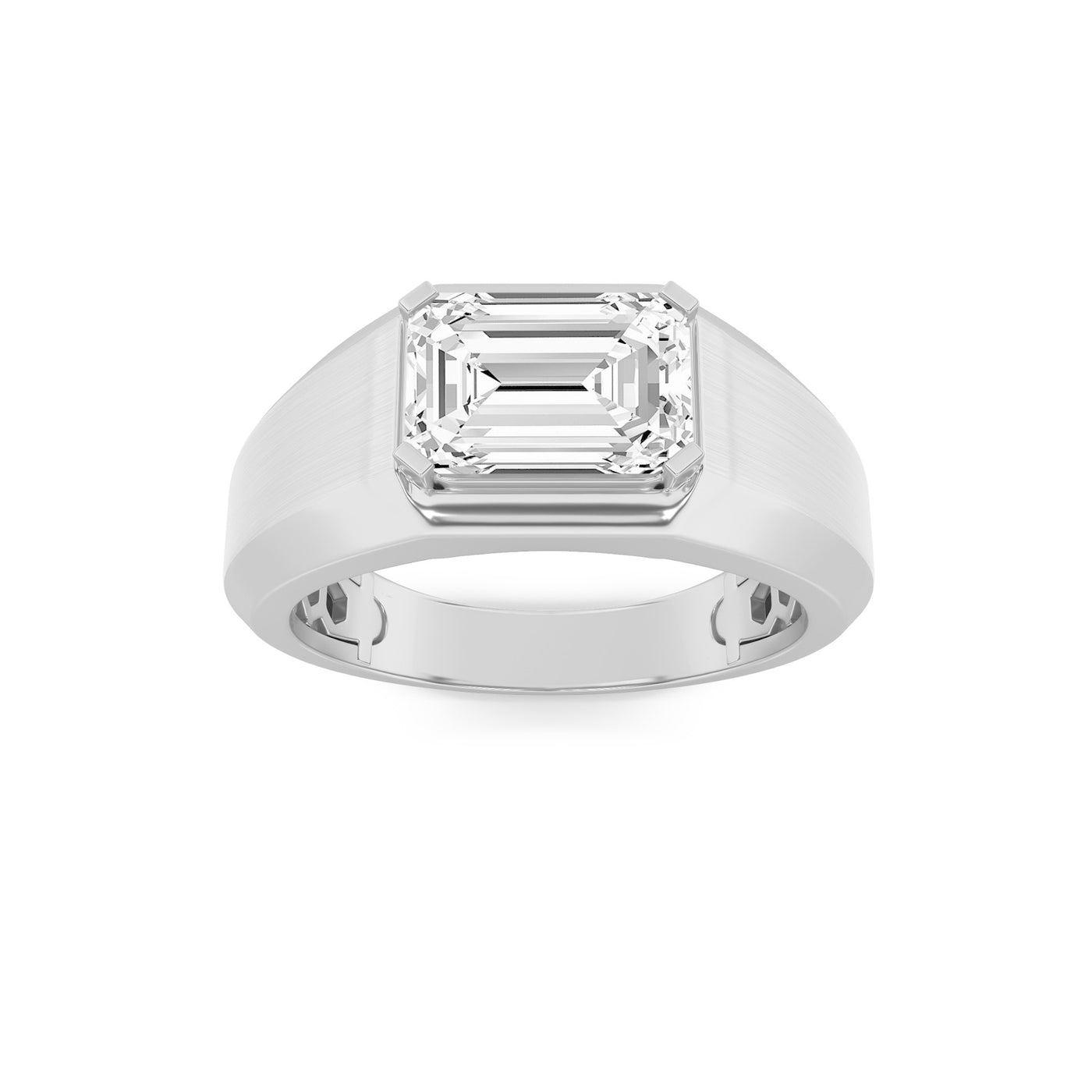 14K White Gold 3ctw Lab Diamond Mens Ring Sz 10