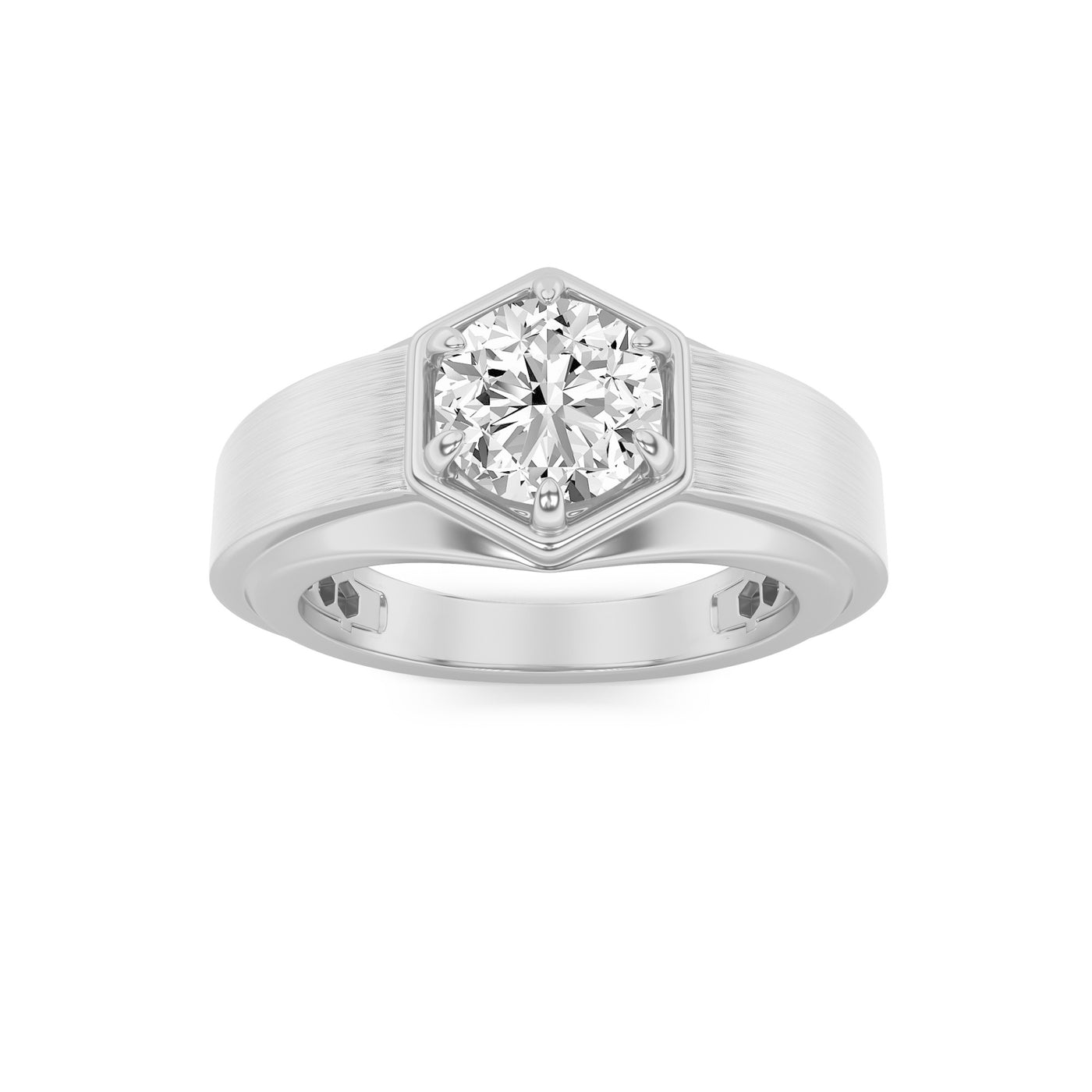 14K White Gold 2ct Lab Diamond Mens Ring Sz 10