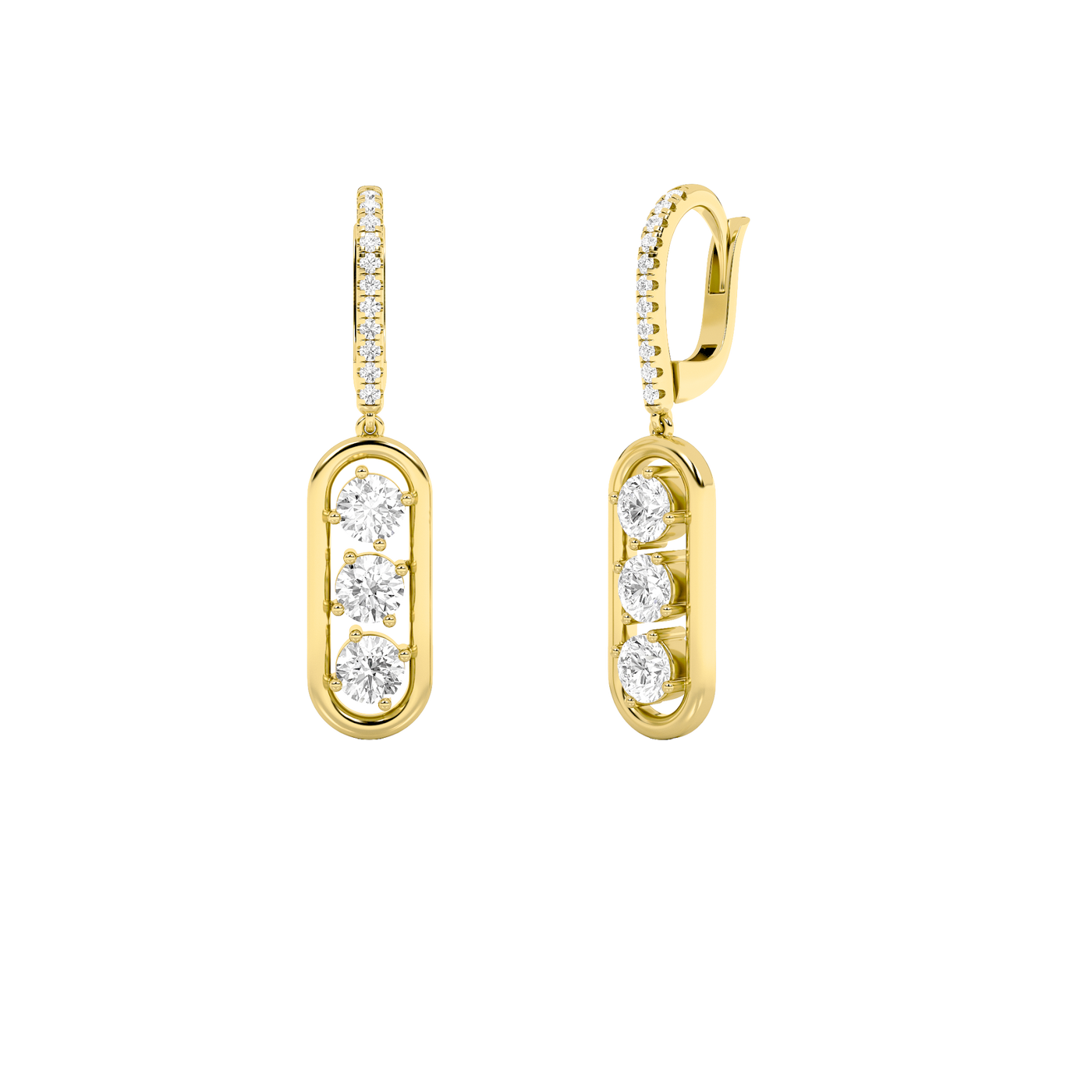 14K Yellow Gold Lab Diamond Stud Earrings 1.6ctw