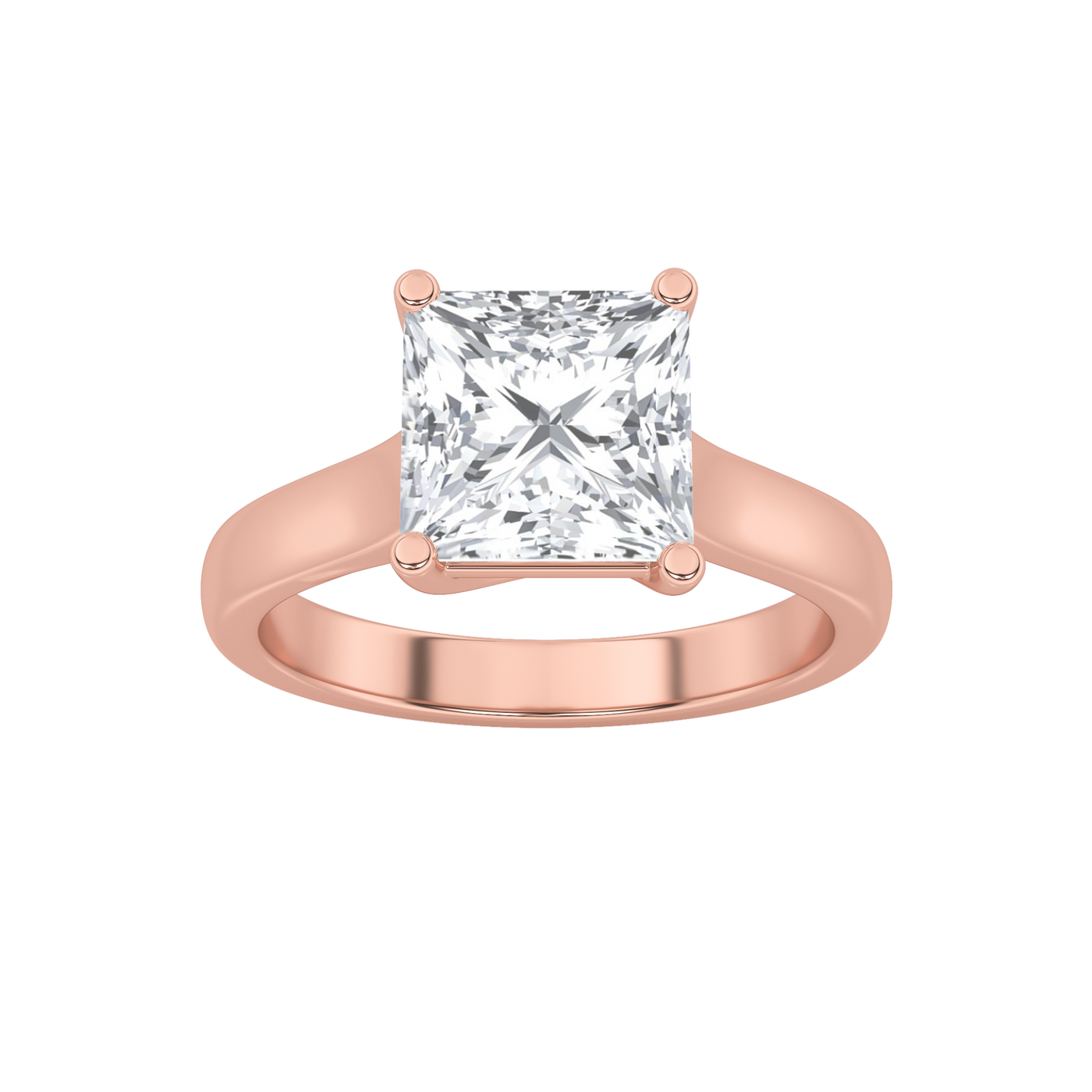 14K Rose Gold 1ctw Lab Diamond Solitaire Ring Sz7