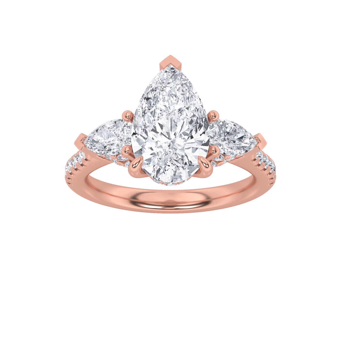 14K Rose Gold 3ctw Lab Diamond Ring, Size 7