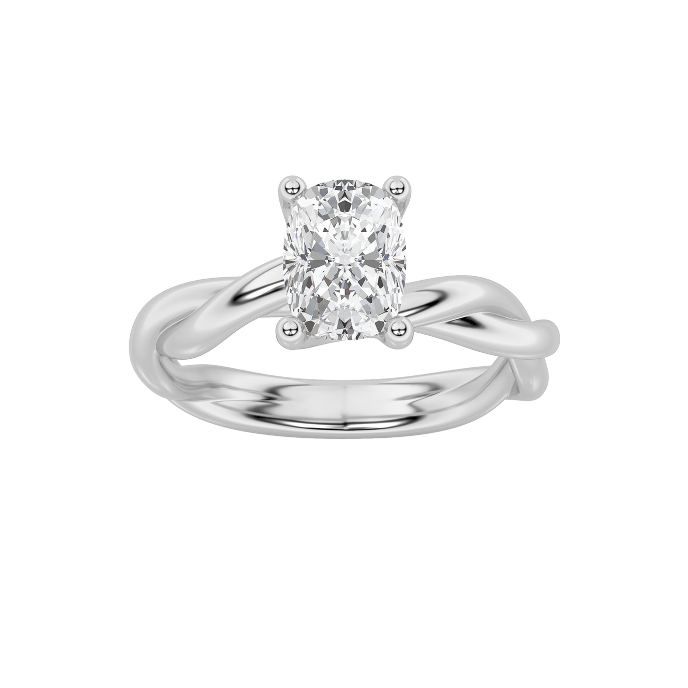 14K White Gold 1.1ct Lab Diamond Ring, F Color VS+