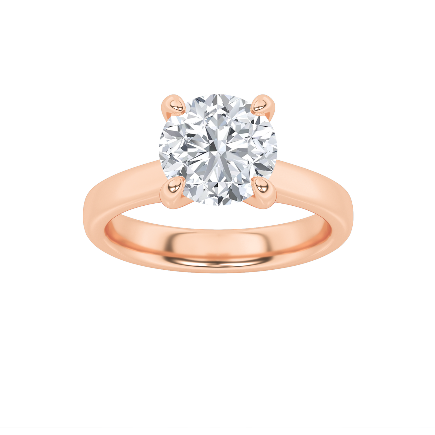 14K White Gold 0.78ct Lab Diamond Ring, E Color VS+