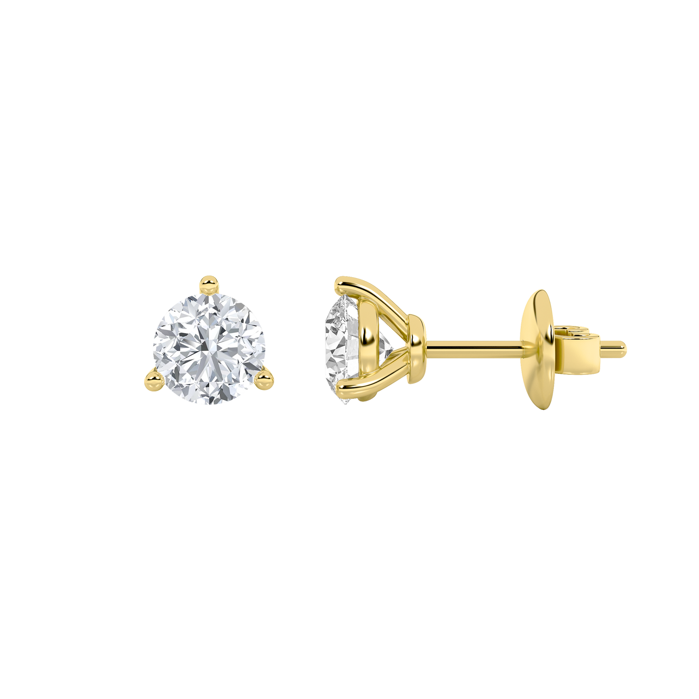 14K Yellow Gold 2ctw Lab Diamond Stud Earrings