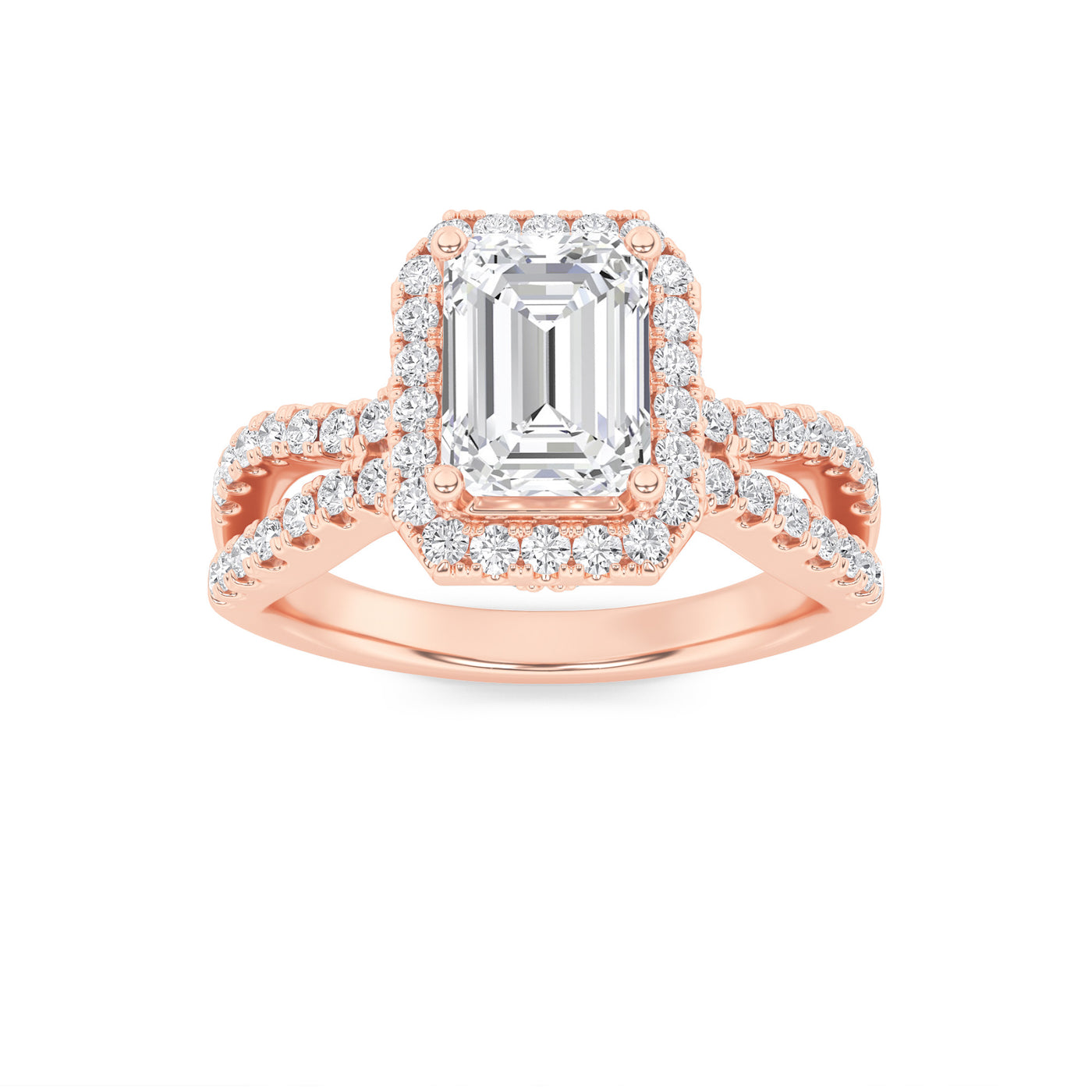 14K Rose Gold 2ctw Lab Diamond Solitaire Ring Sz 7