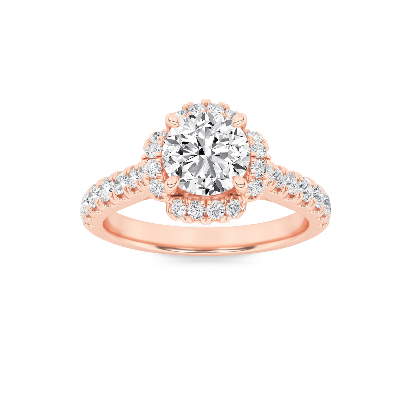 14K Rose Gold 1.5ct Lab Diamond Solitaire Ring Sz 7