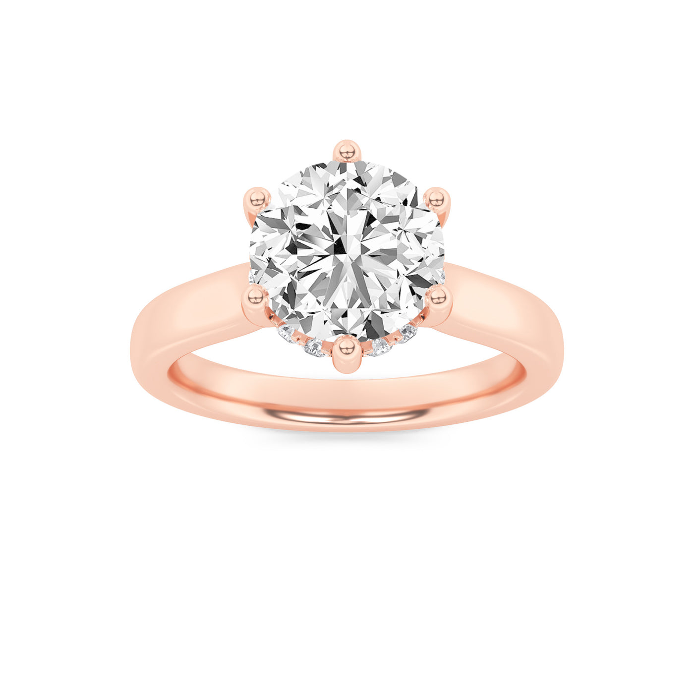 14K Rose Gold 1ctw Lab Diamond Ring Sz 7