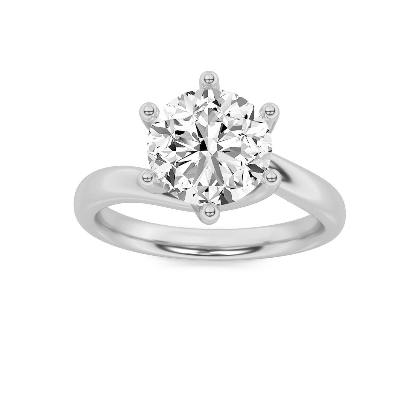 14K White Gold 0.9ct Lab Diamond Ring, F Color VVS+