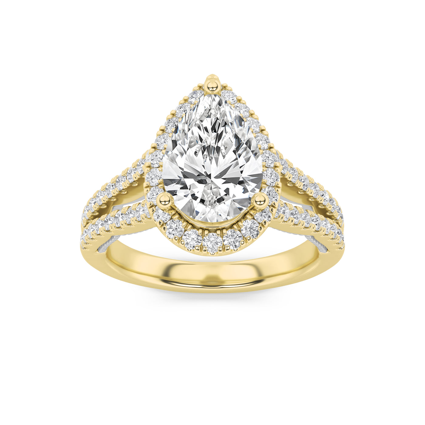 14K WG Lab Diamond Pear Ring 2ctw G VS+ Sz 7
