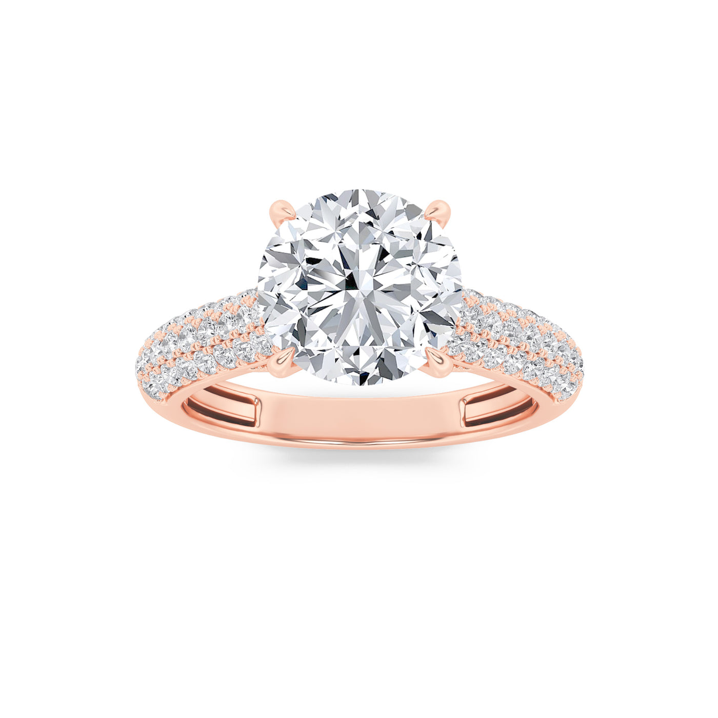 14K Rose Gold 2.5ctw Lab Diamond Ring Sz 7
