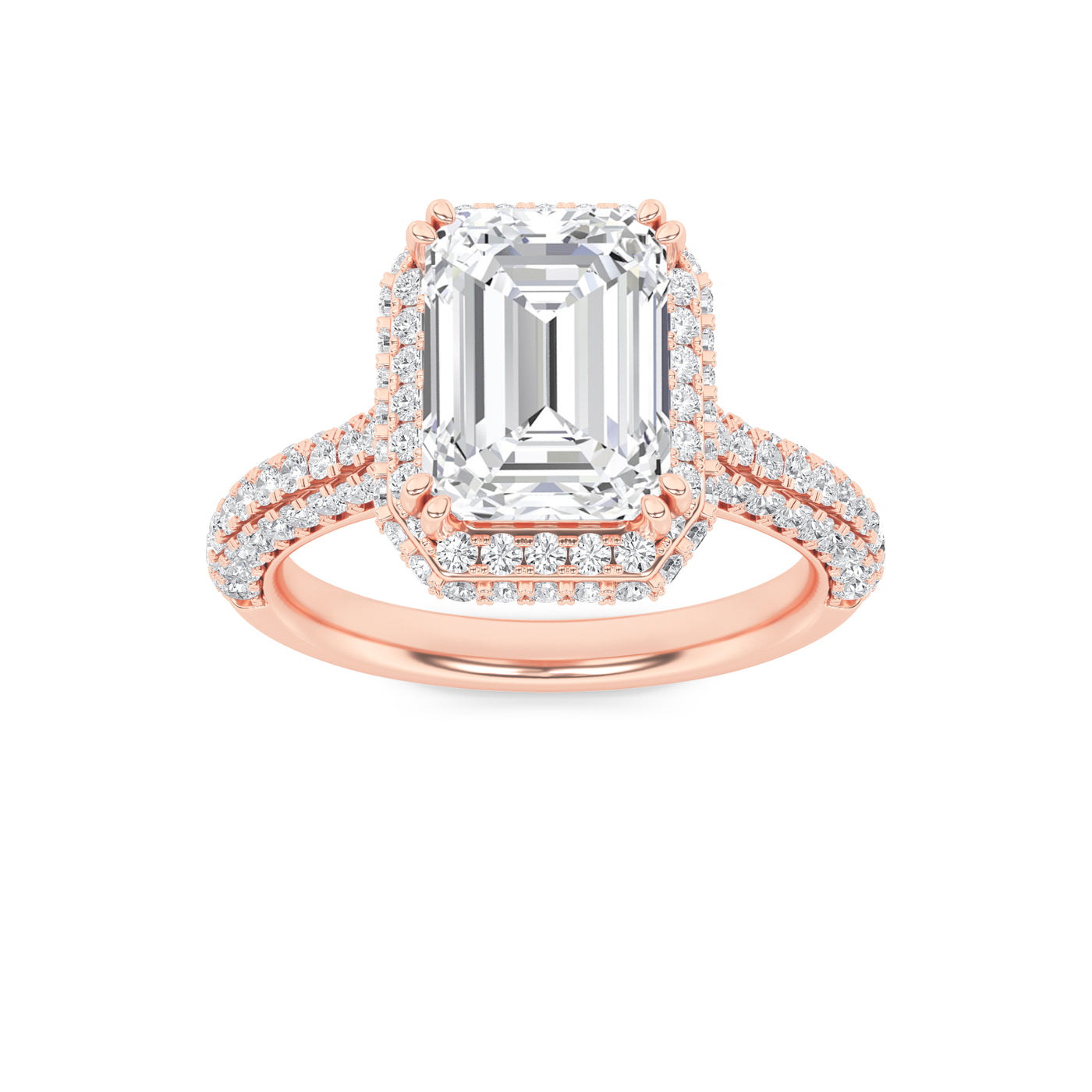 14K Rose Gold 3ctw Lab Diamond Ring Sz 7