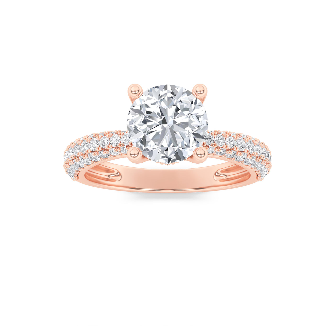 14K Rose Gold 2ct Lab Diamond Solitaire Ring