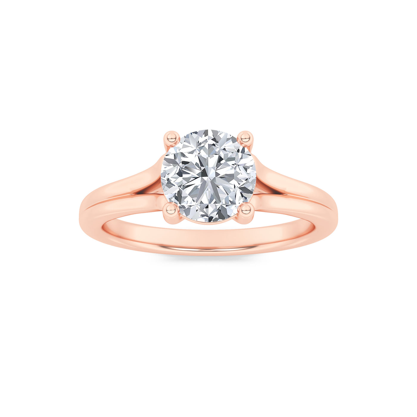 14K Rose Gold 1ctw Lab Diamond Ring, Size 7