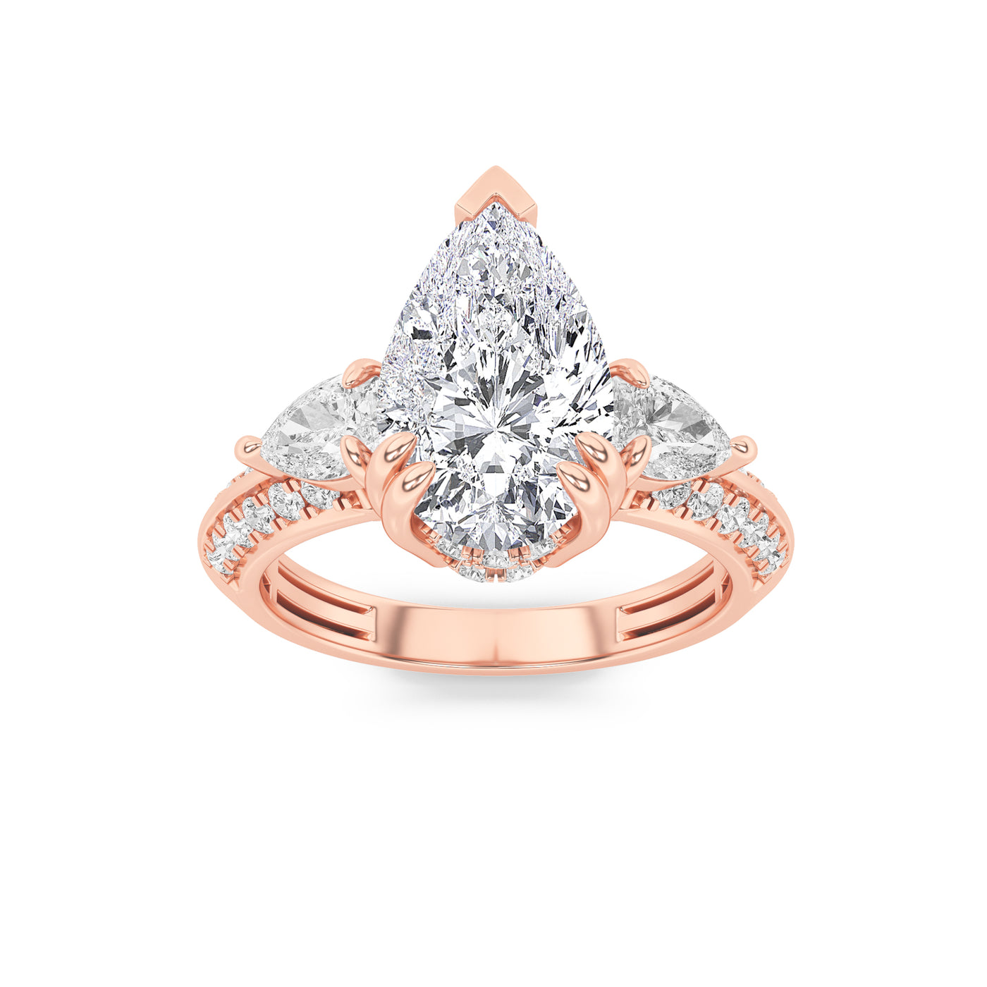 14K Rose Gold 3.5ctw Lab Diamond Solitaire Ring