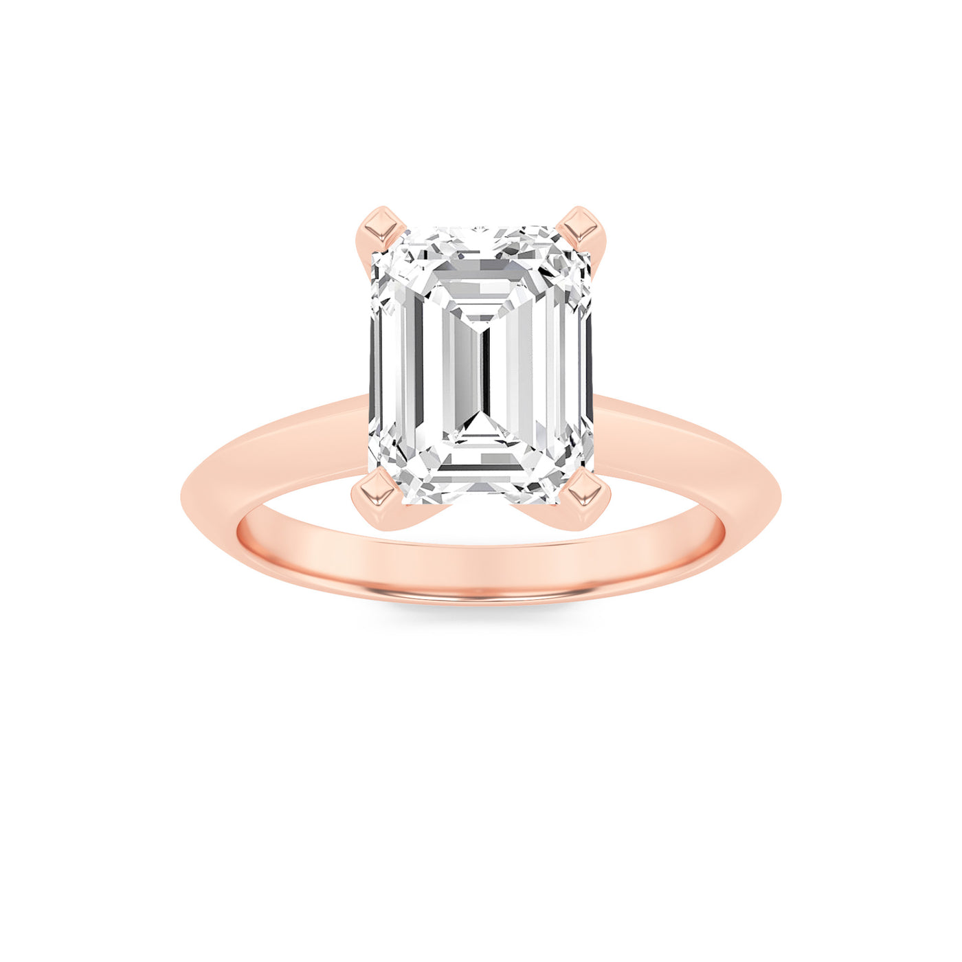 14K Rose Gold 2ct Lab Diamond Ring, Size 7