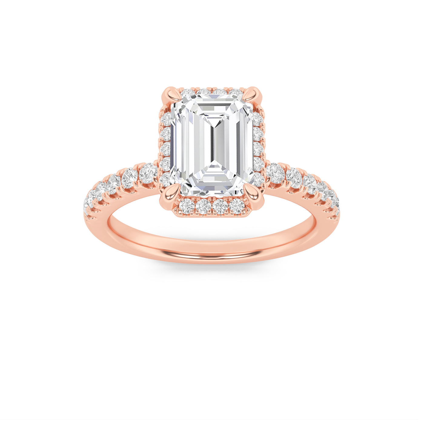 14K Rose Gold 1.9ctw Lab Diamond Ring Sz 7