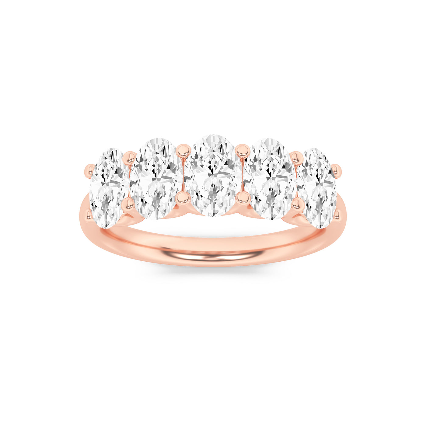 14K Rose Gold 2ctw Lab Diamond Oval Ring Sz 7