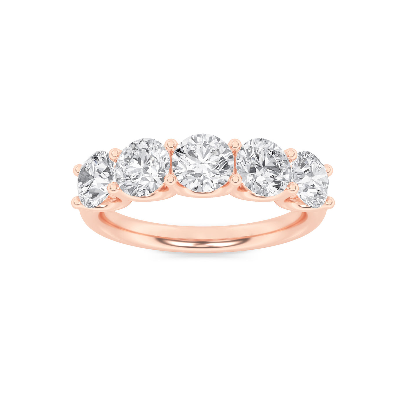 14K Rose Gold 2.1ct Lab Diamond Ring, Size 7