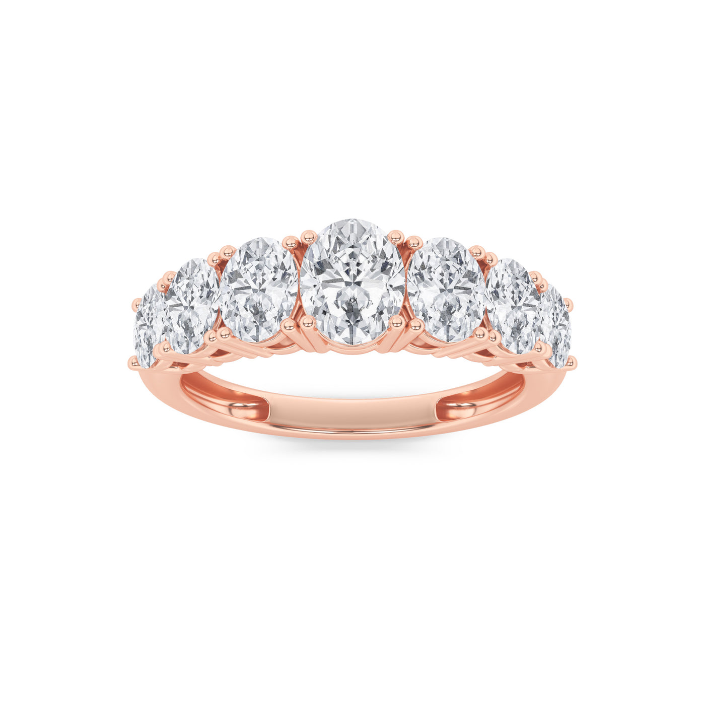 14K Rose Gold 2ct Lab Diamond Oval Ring Sz 7