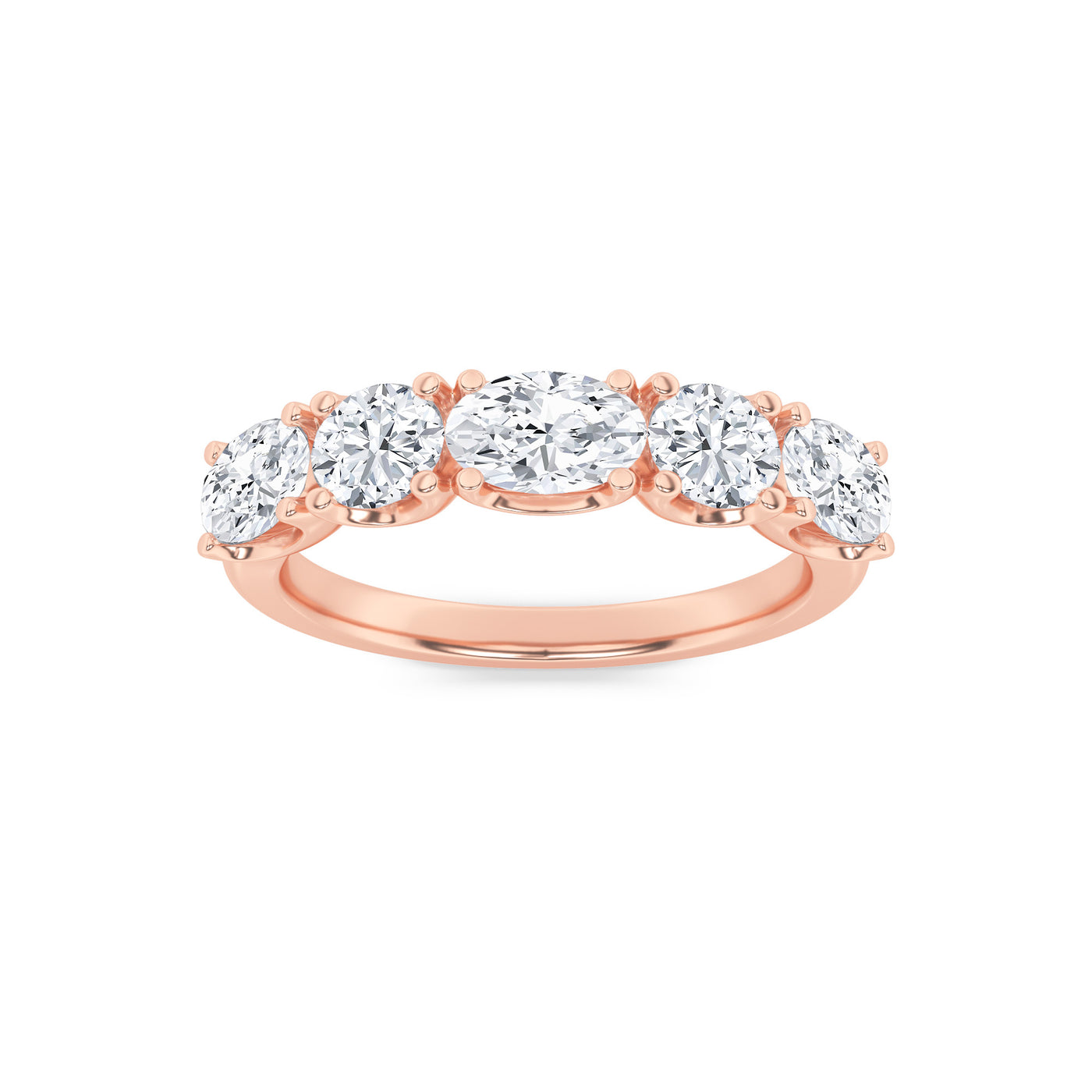 14K Rose Gold 1.5ctw Lab Diamond Oval Ring Sz 7