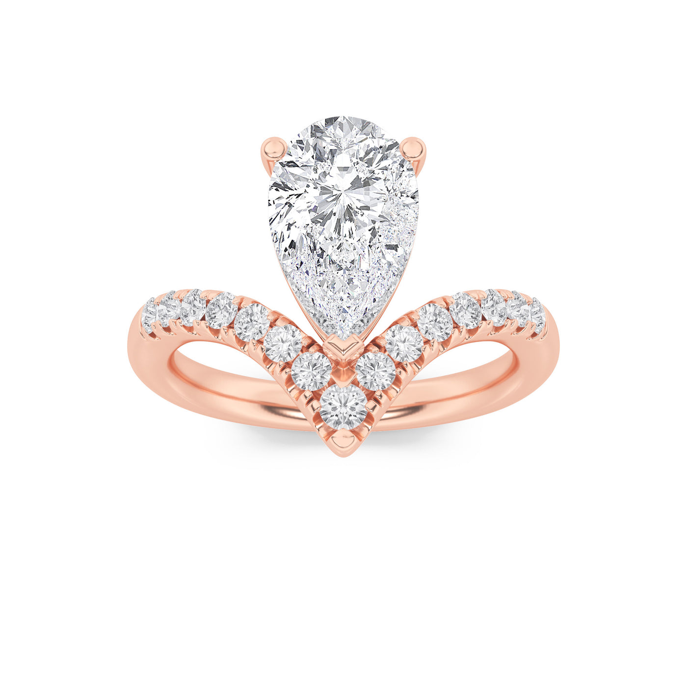 14K Rose Gold 2ctw Lab Diamond Solitaire Ring Sz 7