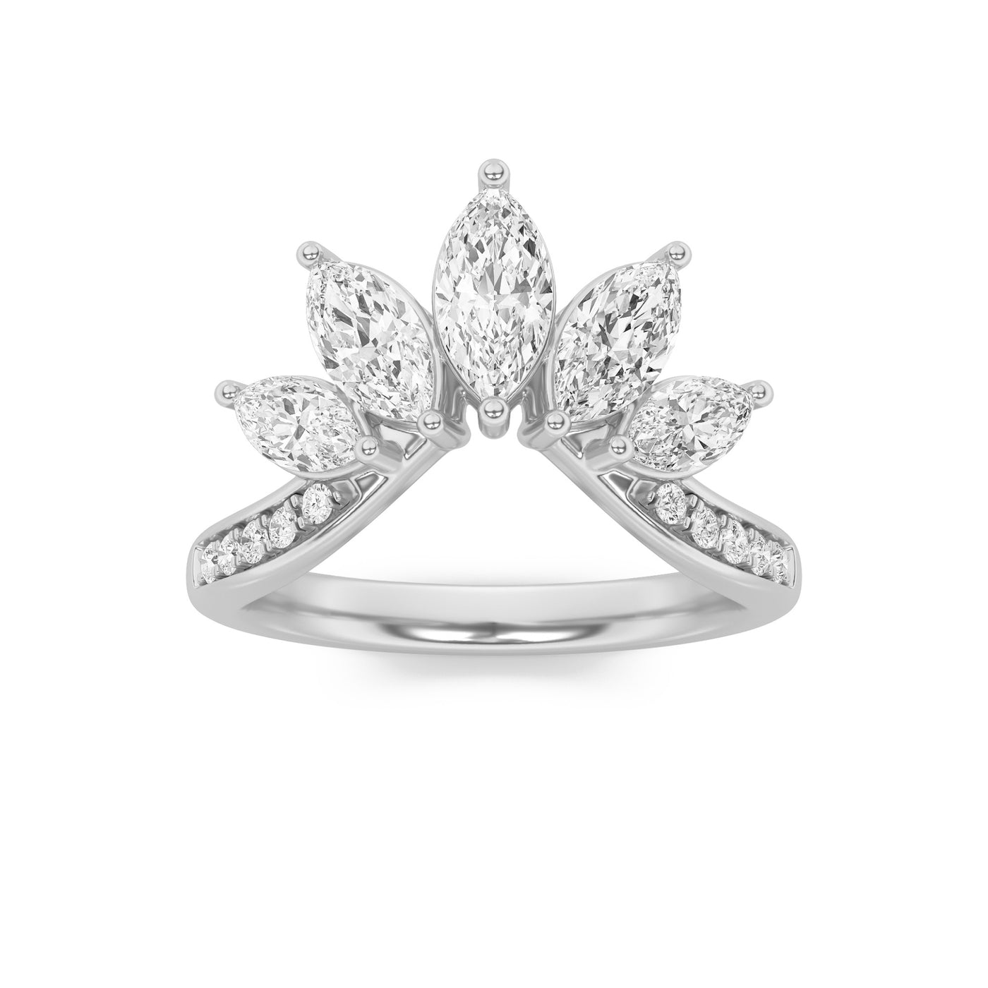 14K White Gold 1.4ct Lab Diamond Ring Sz 7
