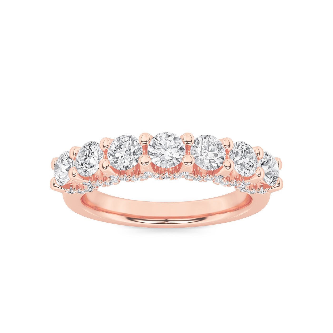 14K Rose Gold 1ct F+VS Lab Diamond Ring Sz 7