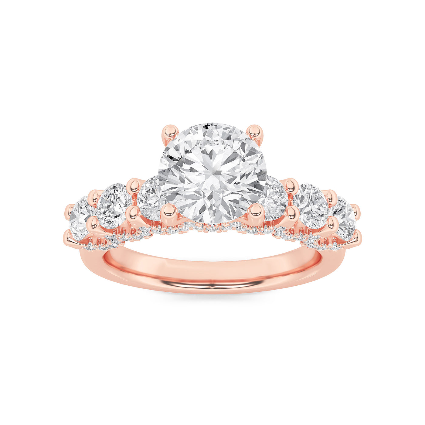 14K Rose Gold 2.5ctw Lab Diamond Solitaire Ring Sz 7