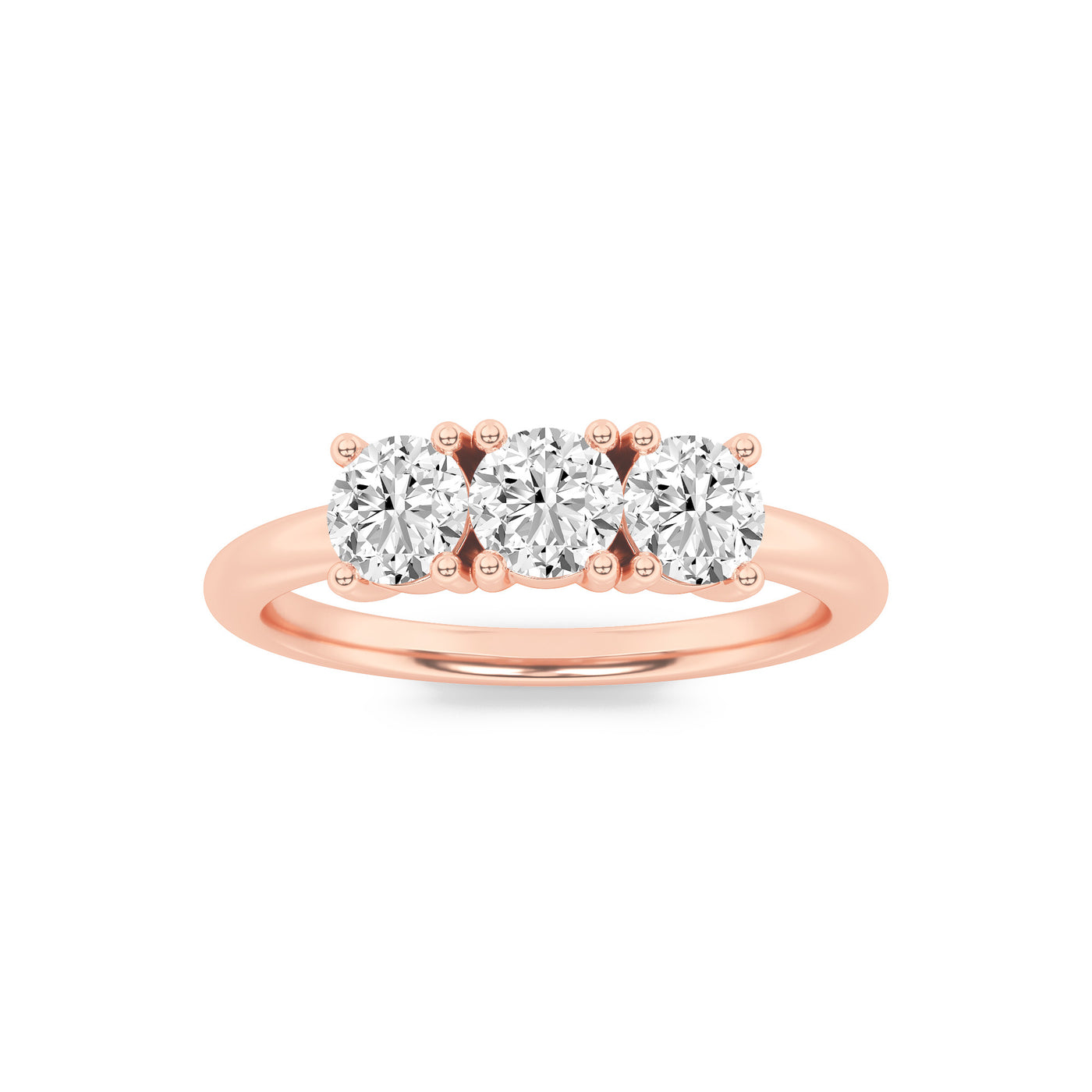 14K Rose Gold 0.7ct Lab Diamond Ring SZ 7