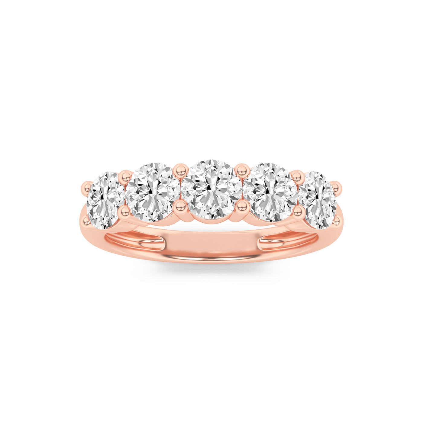 14K Rose Gold 1.5ct Lab Diamond Ring, F+VS+