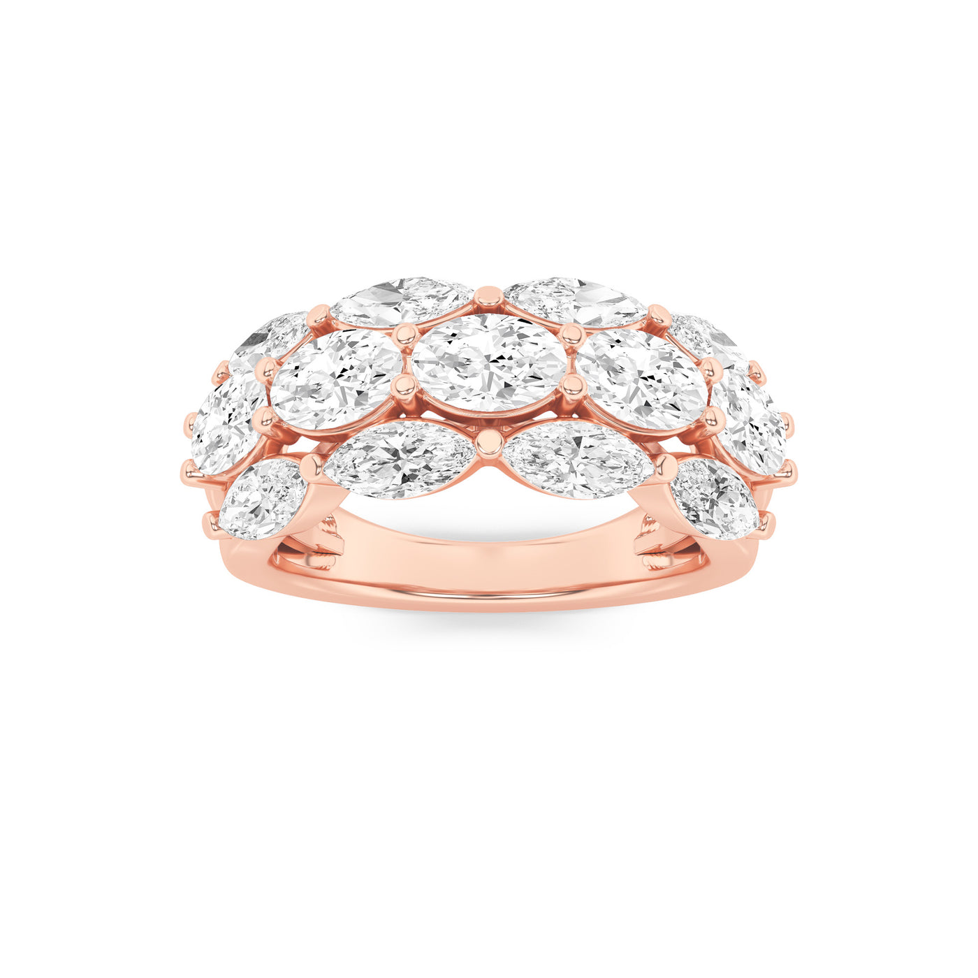 14K Rose Gold 3ctw Lab Diamond Oval Ring Sz 7