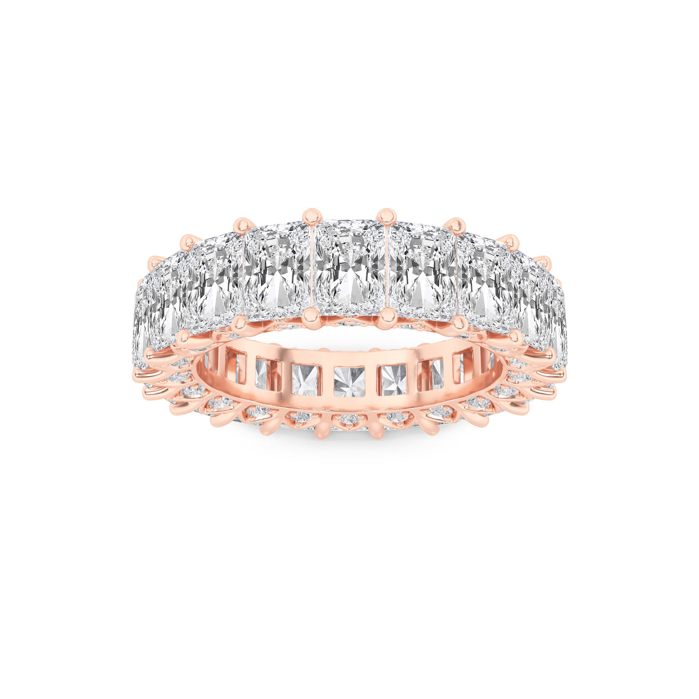 14K Rose Gold 9ctw F+VS+ Lab Diamond Statement Ring Sz 7