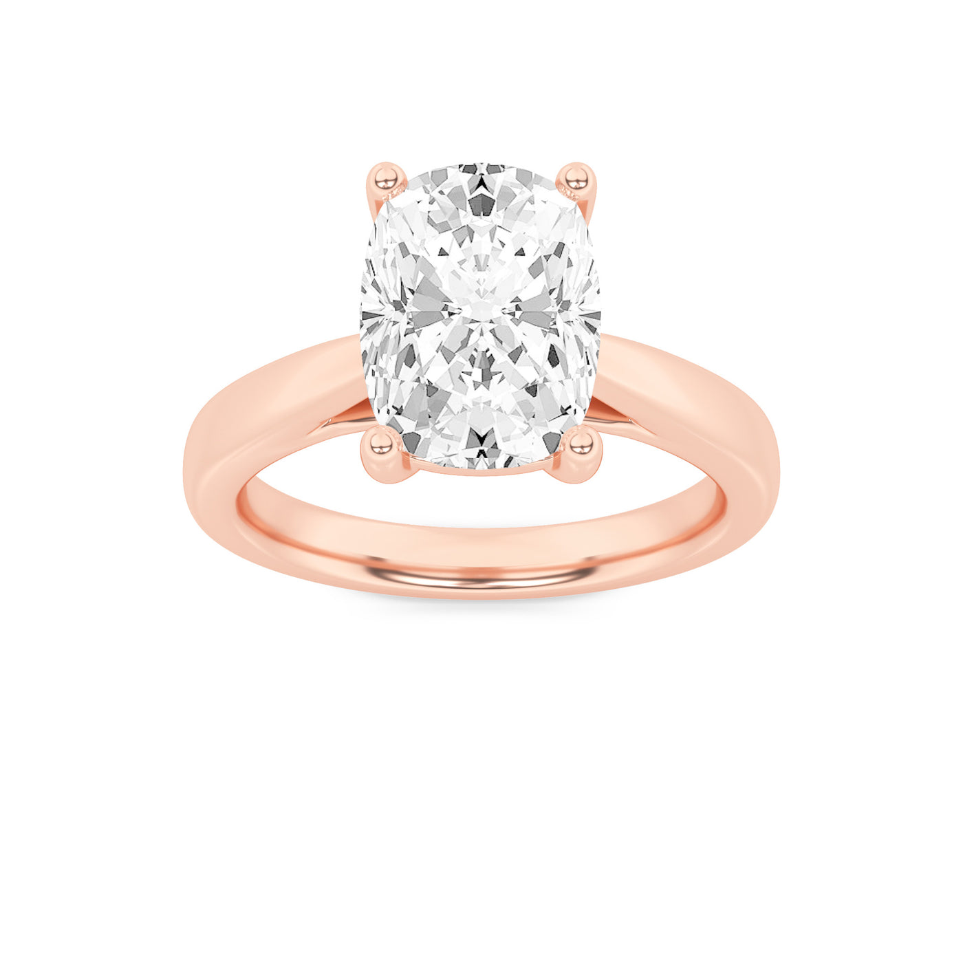 14K Rose Gold 2.1ct Lab Diamond Ring, G Color VS+